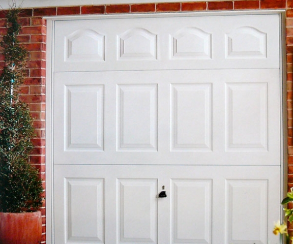 Cathedral garage door.