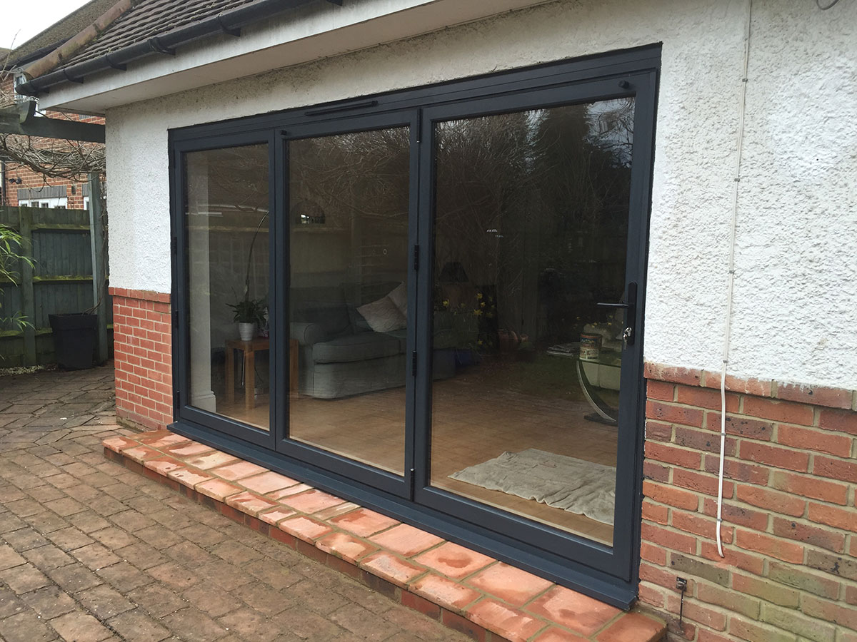 Bi-folding doors.